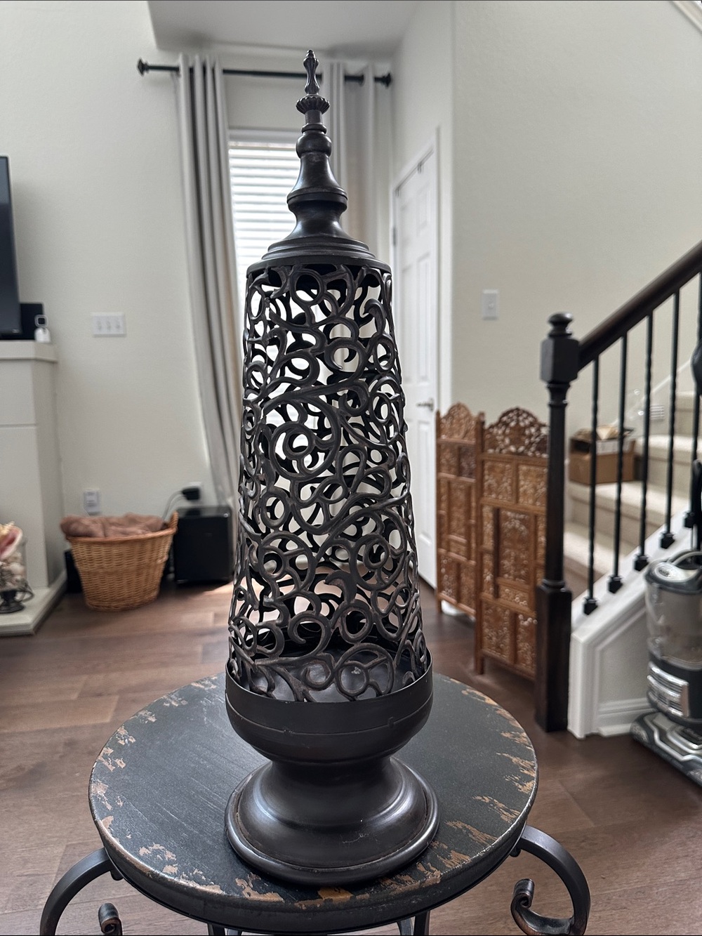 Casablanca candle holder Lantern Tower - Black Metal